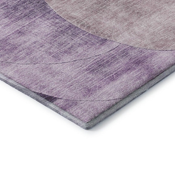Mayfield Premium Machine Washable Abstract AMF1140 Purple 3 ft. x 4 ft. Area Rug
