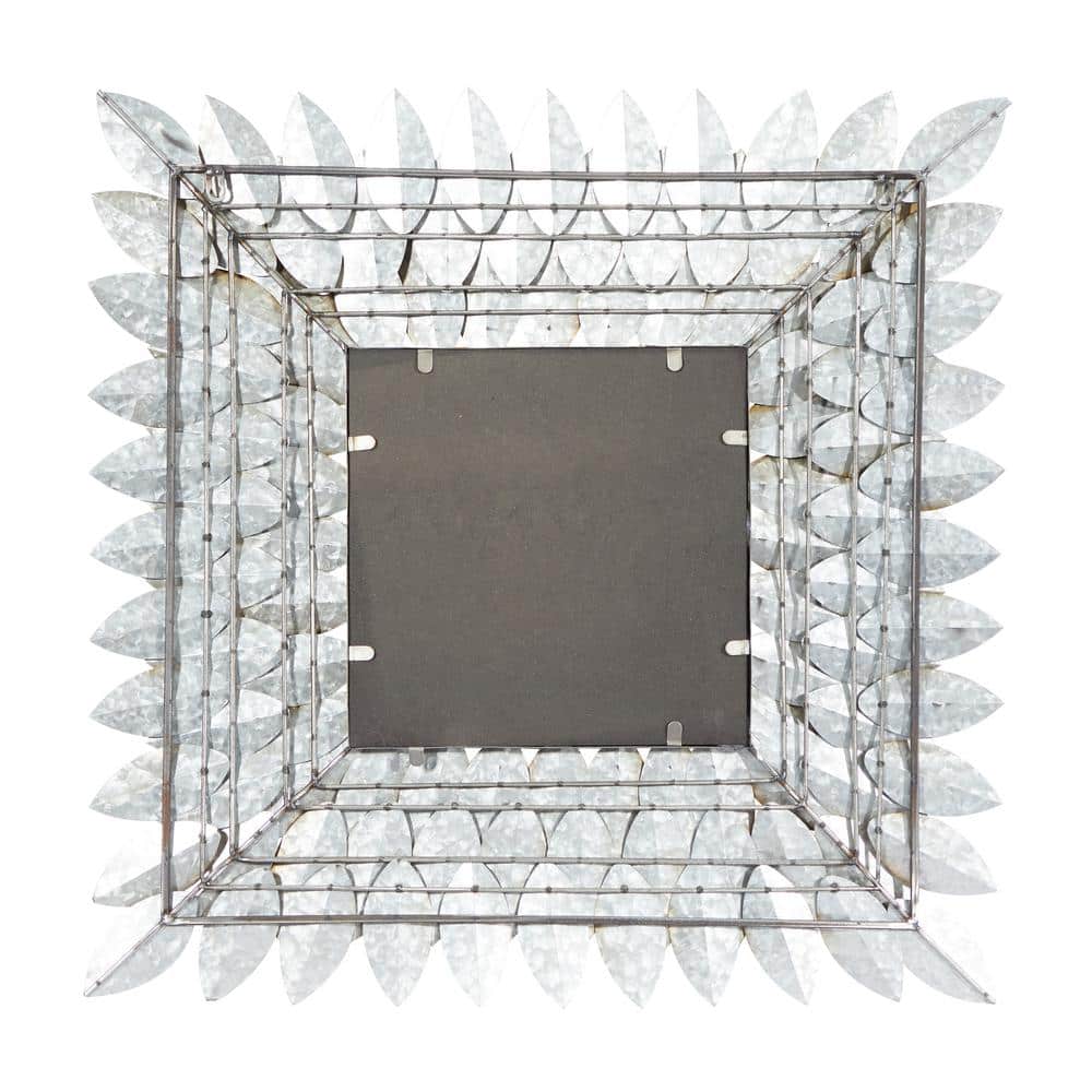 Gold Leaf Square Metal Wall Mounted Decorative Mirror