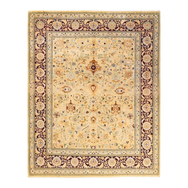 Solo Rugs Mogul One of a Kind Floral Ivory 8 ft. 0 in. x 10 ft. 1 in. Area Rug