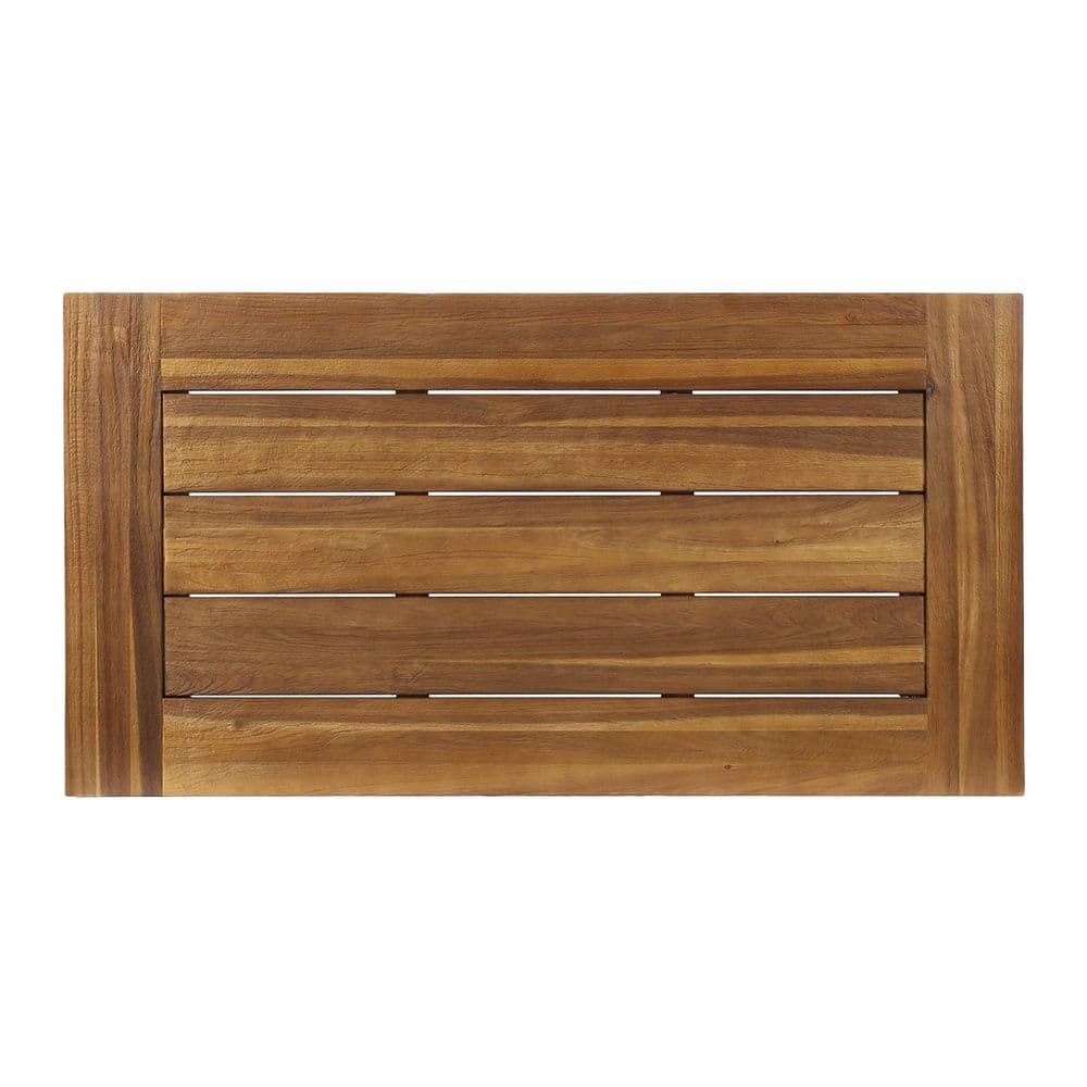 Carlisle Rustic Brown Acacia Wood and Iron Outdoor Coffee Table