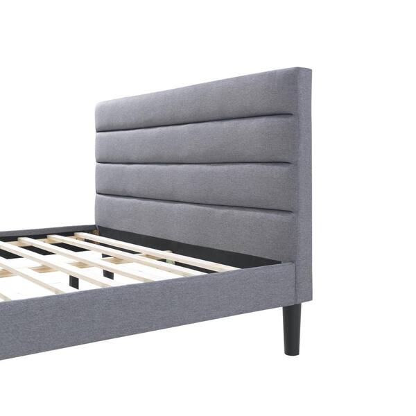 Luxeo Brisbane Gray Fabric Queen Size Upholstered Panel Platform Bed Lue Q8134 Gry The Home Depot - Fabric Queen Bed Frame Brisbane Luxeo Brisbane Gray Fabric Queen Size Upholstered Panel Platform Bed Lue Q8134 Gry The Home Depot - Fabric Queen Bed Frame Brisbane