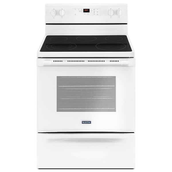 Maytag 5.3 cu. ft. Electric Range with Shatter-Resistant Cooktop in White