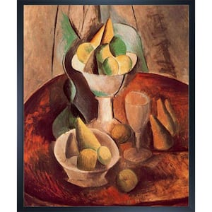 Fruit in a Vase by Pablo Picasso Studio Black Wood Framed Oil Painting Art Print 21.5 in. x 25.5 in.