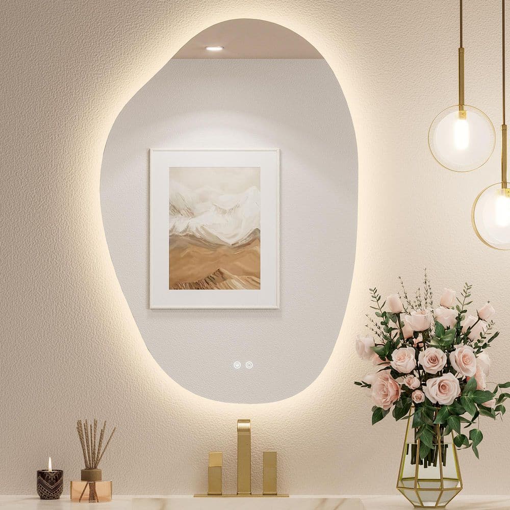 24 in. W x 36 in. H Irregular Novelty/Specialty Frameless LED Light Anti-Fog Wall Bathroom Vanity Mirror with Backlit price history on PriceWatchPro