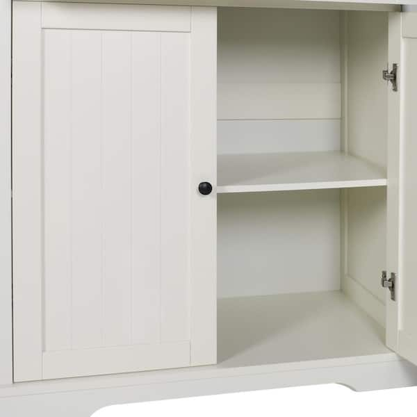 Homestyles Dover Off White Wood Pantry Storage Cabinet with