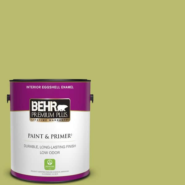 BEHR PREMIUM PLUS 1 gal. #P360-5 Citrus Peel Eggshell Enamel Low Odor Interior Paint & Primer