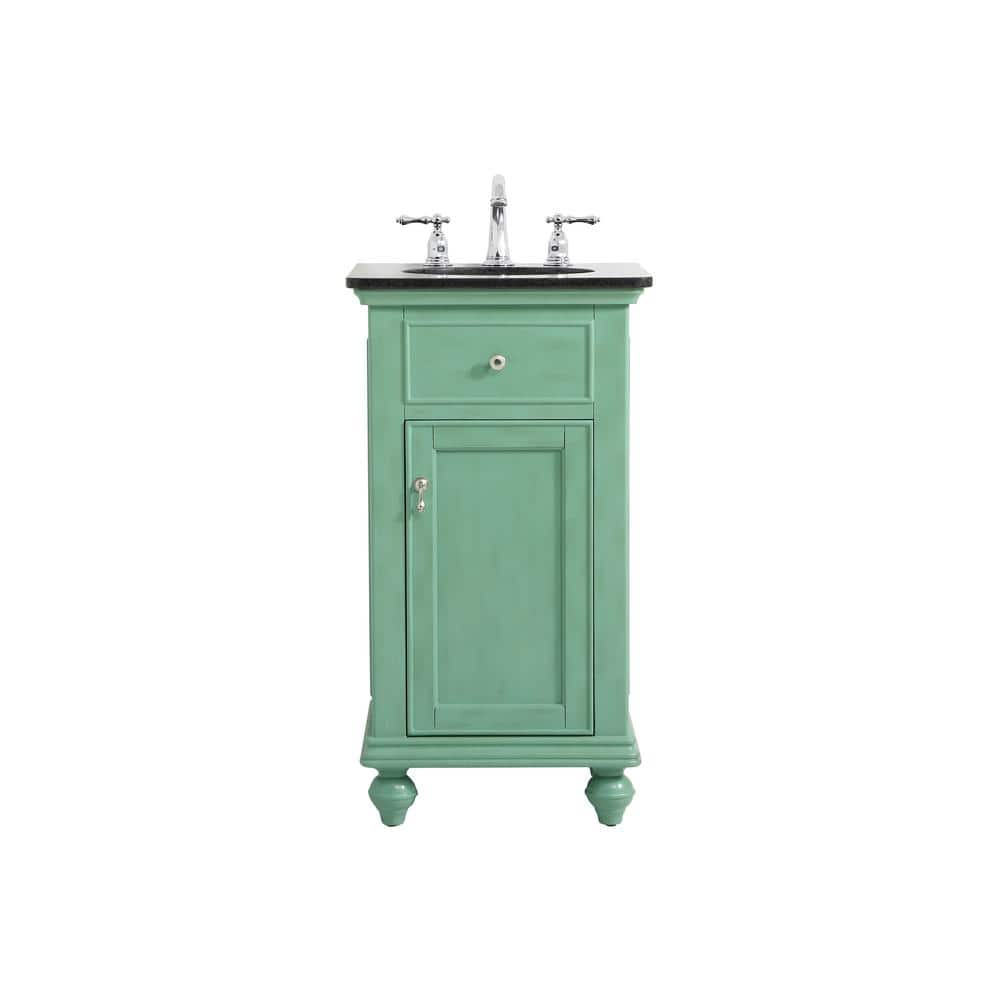 Timeless Home 19 in. W Single Bath Vanity in Vintage Mint with Granite Vani