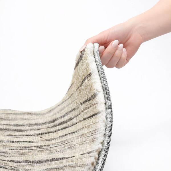 Dream Shag Premium Machine Washable Abstract ADS31 Beige 3 ft. x 5 ft. Area Rug