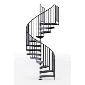 Reroute Prime Interior 60in Diameter, Fits Height 93.5in - 104.5in, 2 42in Tall Platform Rails Spiral Staircase Kit