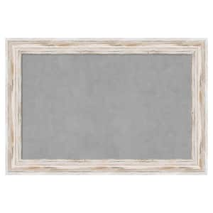 Alexandria White Wash 37 in. x 25 in. Framed Magnetic Board