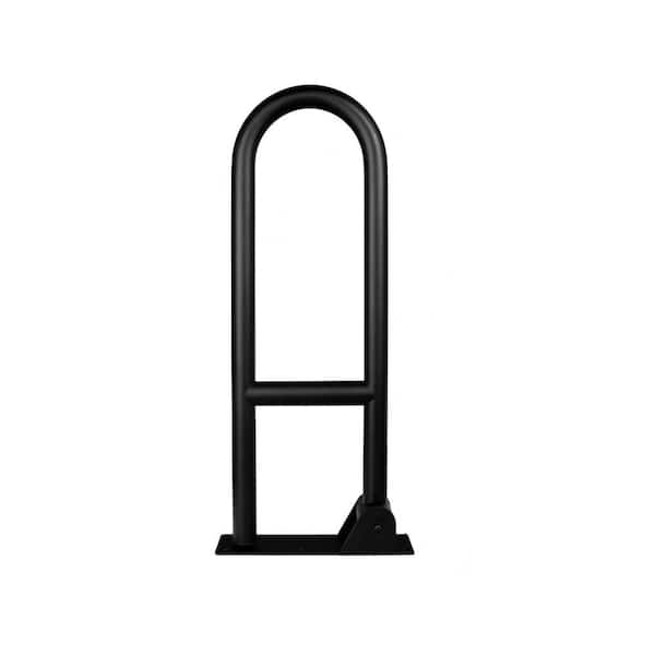 29.5 Inch Stainless Steel Toilet Safety Rails in Matte Black, Flip Up Grab Bars, Non Slip Shower Assist Handrails