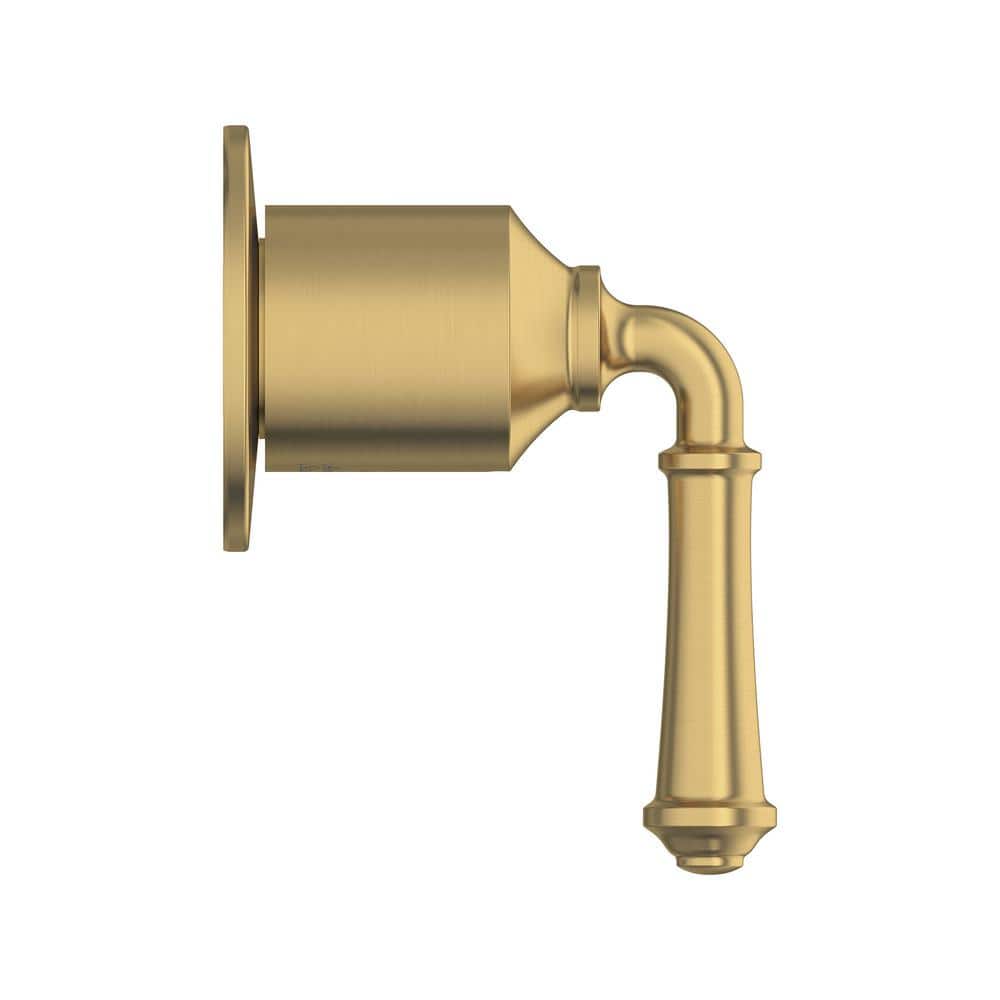 Brushed Gold Brass Lever Diverter Valve Trim