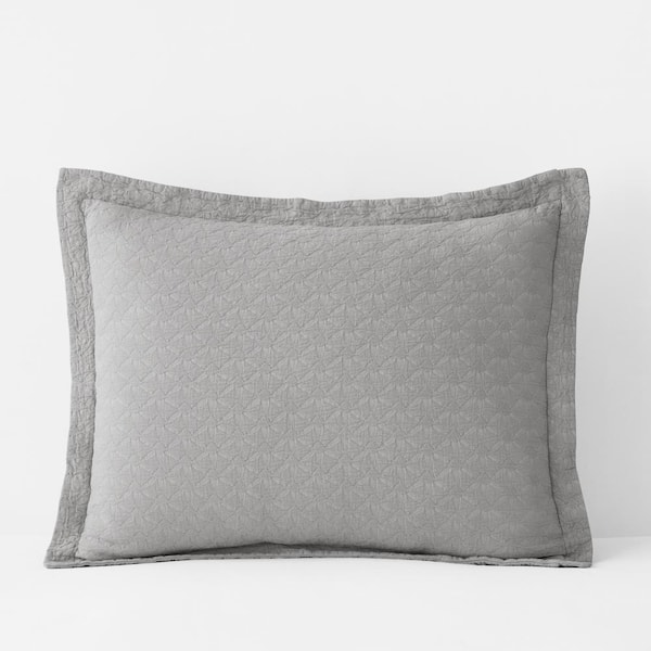 The Company Store Beekman Matelasse Silver Cotton Single Standard Sham