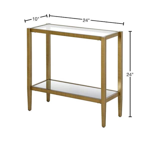 Meyer&Cross Hera 24 in. Antique Brass Rectangular Side Table with