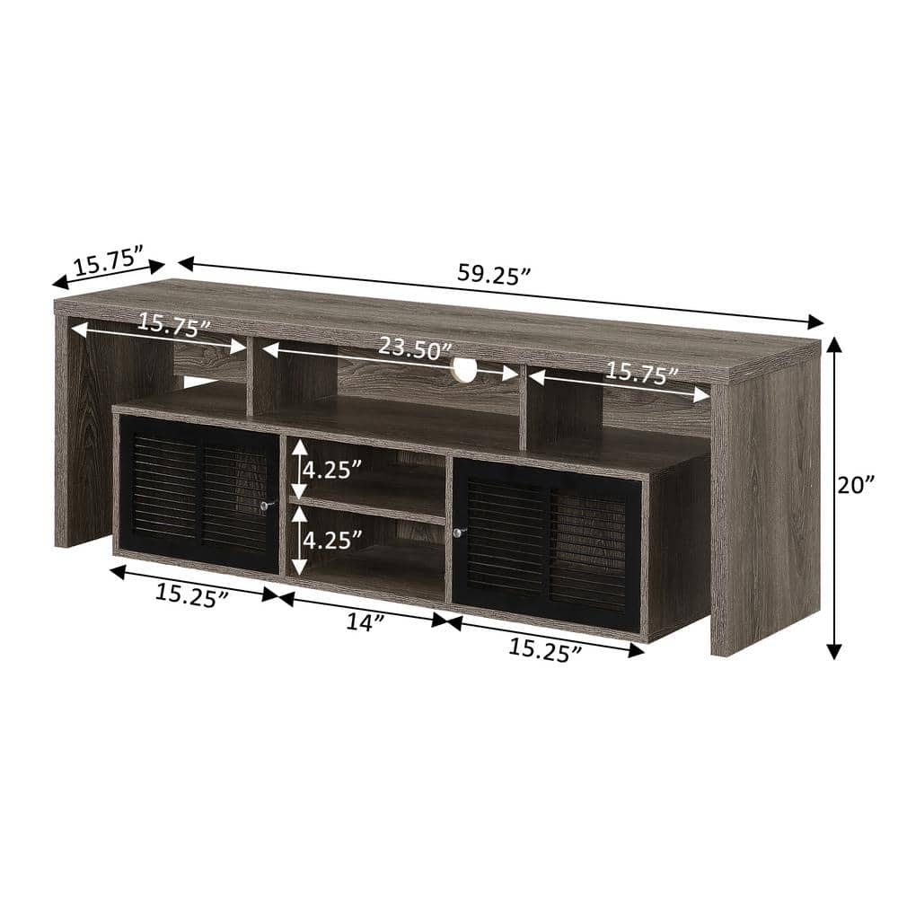 Lexington Multicolor 60" TV Stand with Cabinet Storage and Cable Management