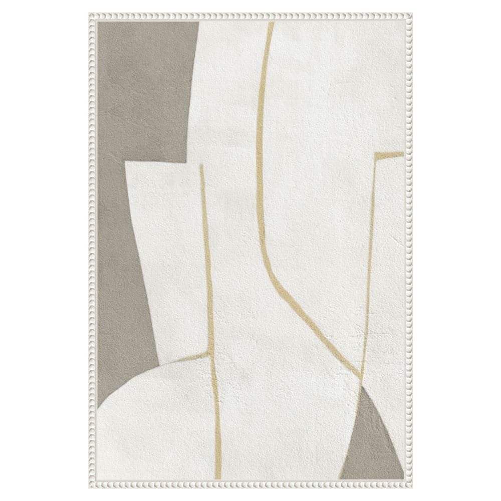 Beaded White and Gray Abstract Canvas Wall Art
