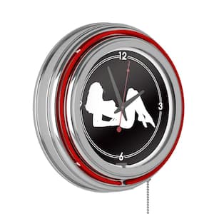 Shadow Babes Red A Series Lighted Analog Neon Clock