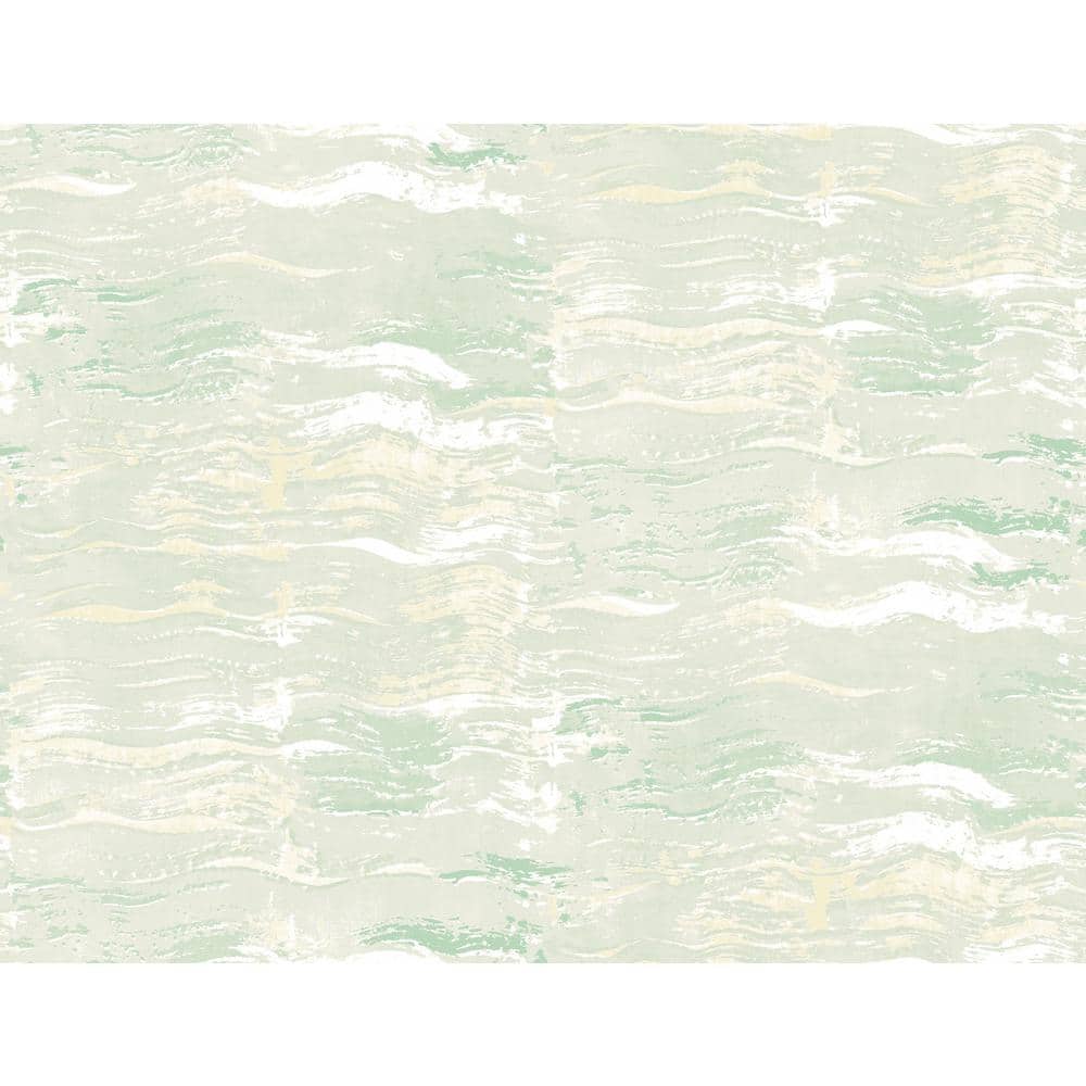 Seabrook Designs Graphic Wave Metallic Pearl and Aloe Green Paper ...