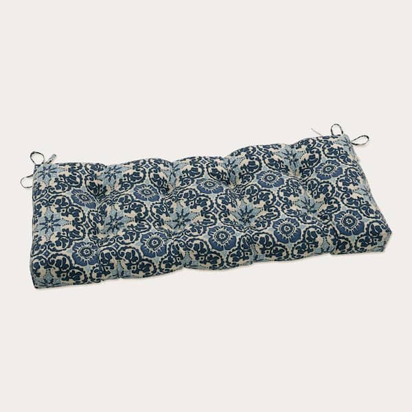 Pillow Perfect Novelty Rectangular Outdoor Bench Cushion in Blue