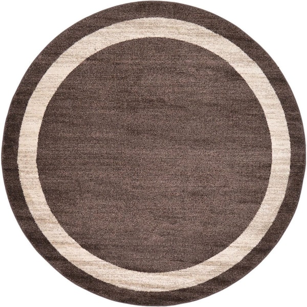 Unique Loom Del Mar Maria Brown 6' 0 x 6' 0 Round Rug