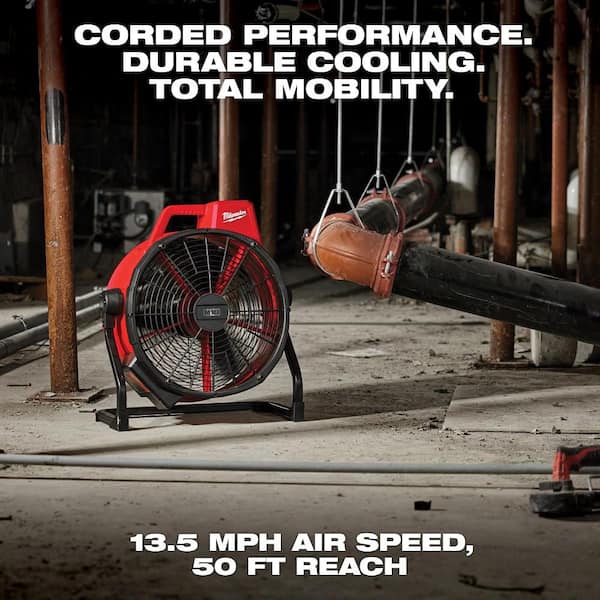 M18 Brushless Cordless Hybrid 18 in. Variable Speed Fan with (2) FORGE 12.0Ah Battery