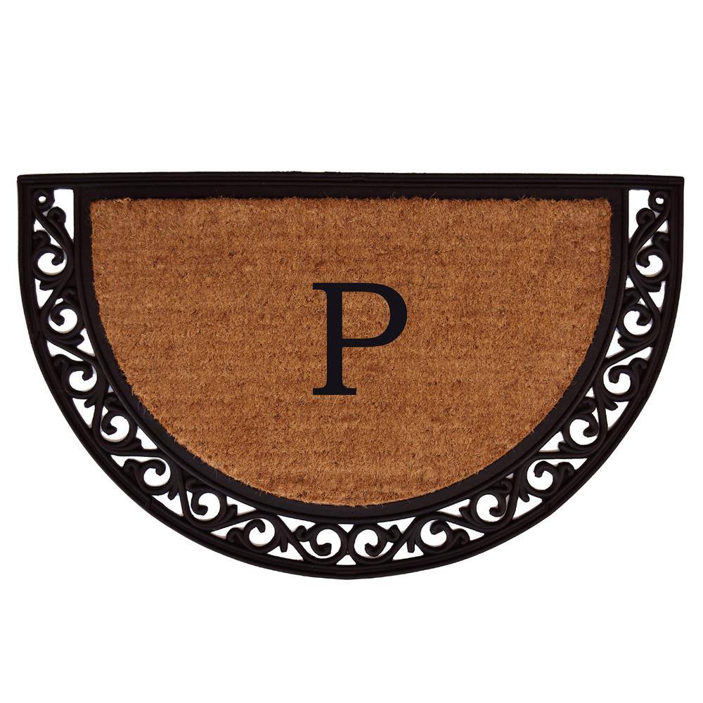 Ornate Scroll 30 in. x 48 in. Coir Monogrammed Door Mat (Letter P) price history on PriceWatchPro