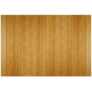 Deluxe Natural Light Brown 48 in. x 72 in. Bamboo Roll-Up Office Chair Mat without Lip