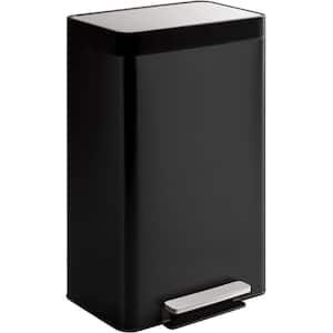 13 Gal. Stainless Steel Trash Can in Black Stainless