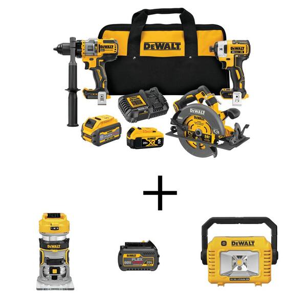 DEWALT 20V 60V MAX Cordless 3 Tool Combo Kit 20V Compact Router