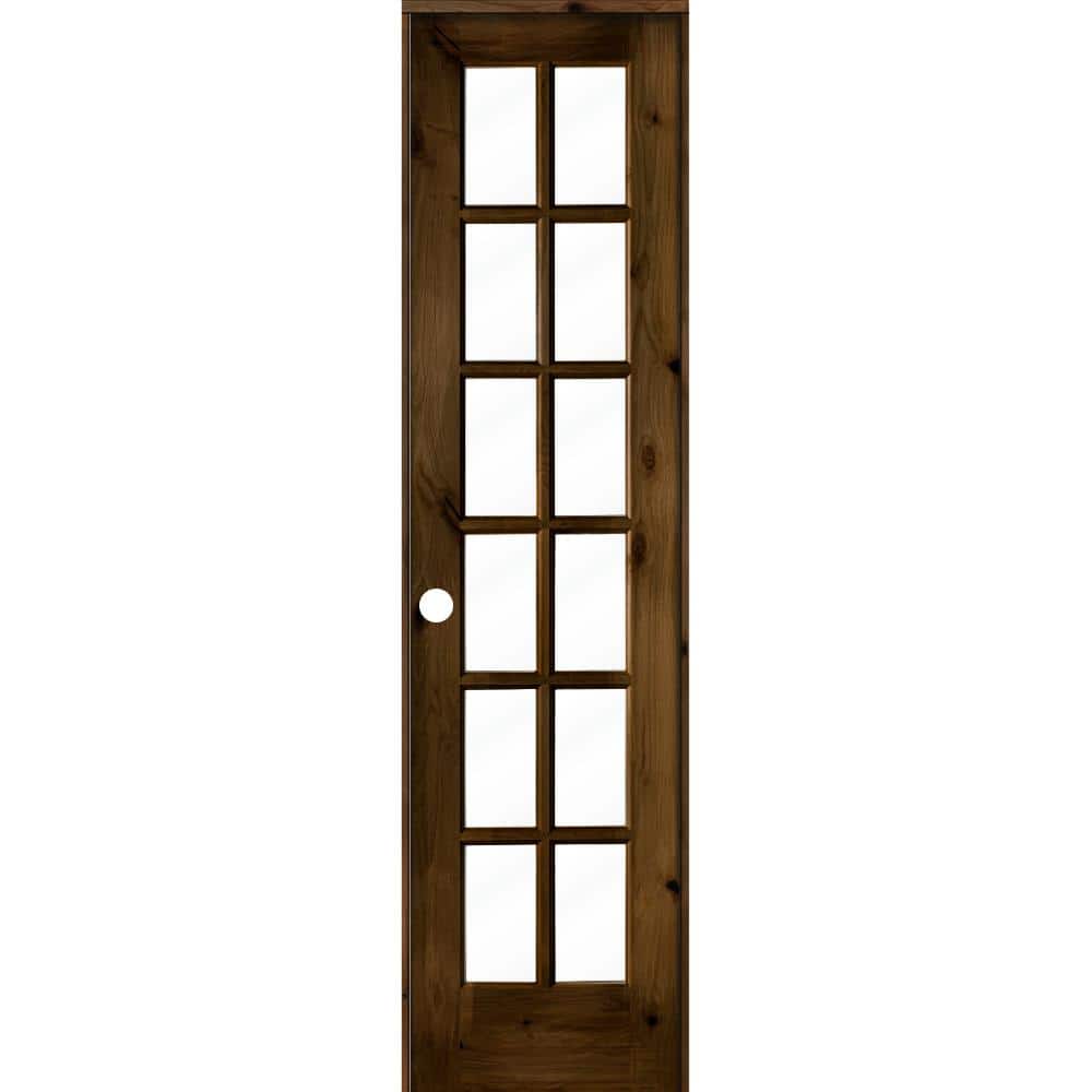 24 in. x 96 in. Rustic Knotty Alder 12-Lite Right-Hand Clear Glass Provincial Stain Wood Single Prehung Interior Door price history on PriceWatchPro