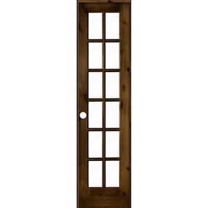 28 in. x 96 in. Rustic Knotty Alder 12-Lite Right-Hand Clear Glass Provincial Stain Wood Single Prehung Interior Door