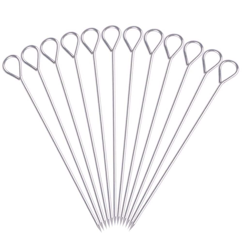Stainless Steel BBQ Skewers 8 Inch Reusable Shish Kebab Kabob Skewers Pack of 12 for Grilling and Air Fryer price history on PriceWatchPro