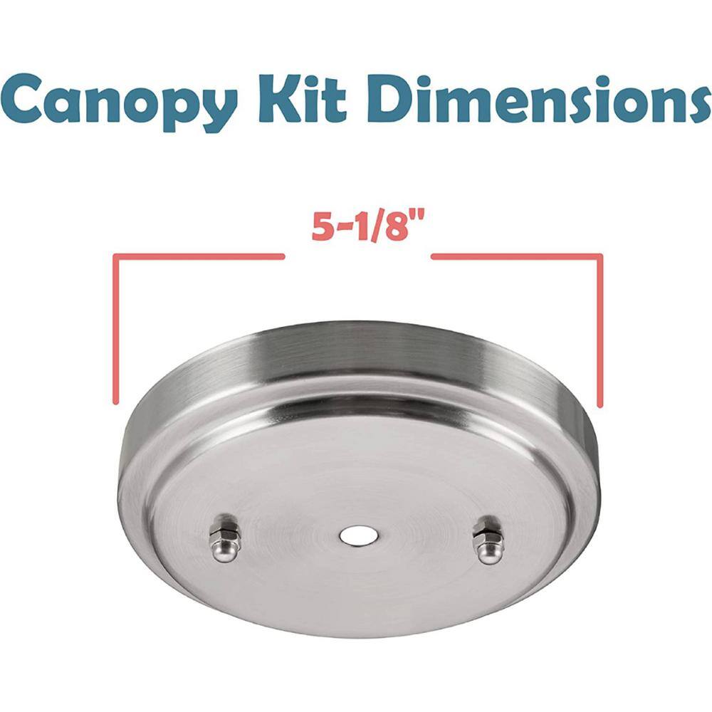 Brushed Nickel Round Ceiling Canopy Kit with Universal Crossbar
