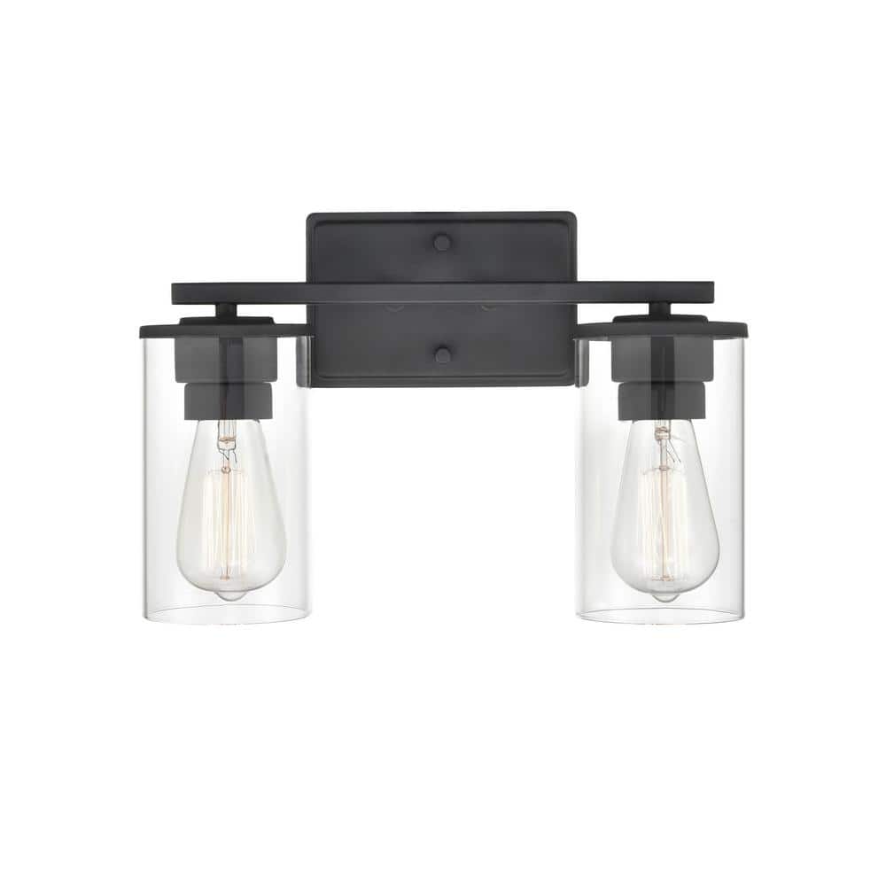 Verlana Matte Black Cylinder Outdoor Vanity Light