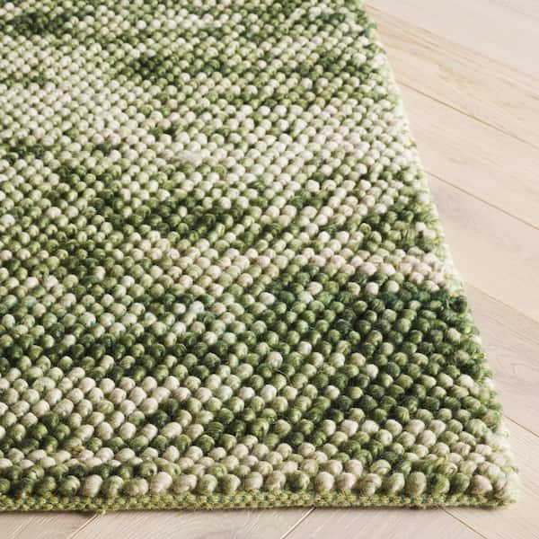 SAFAVIEH Natura 4 ft. x 6 ft. Green/Ivory Textured Solid Area Rug