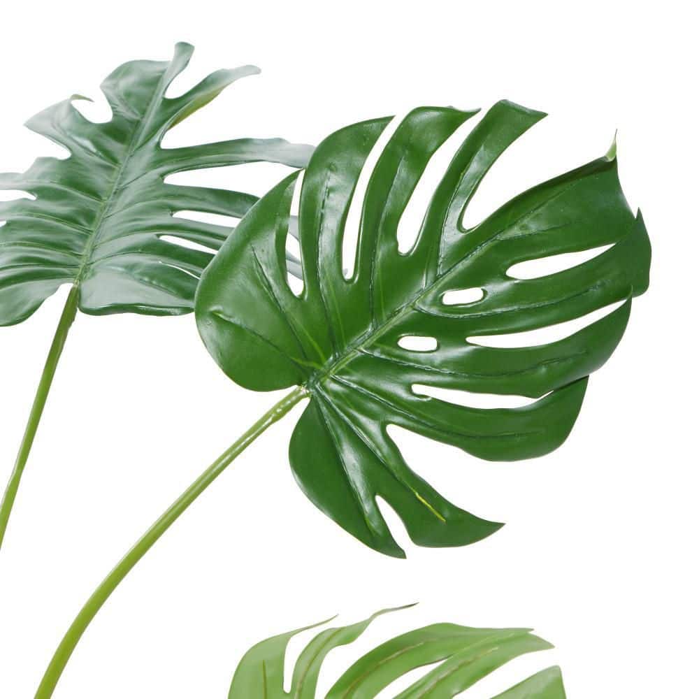 34" Green Plastic Potted Outdoor Monstera Plant