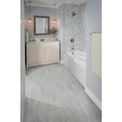 12x24 Tile Flooring The Home Depot, Light Gray Tile Bathroom Floor
