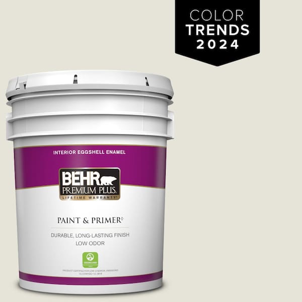 BEHR PREMIUM PLUS 5 gal. Home Decorators Collection #HDC-NT-21 Weathered White Eggshell Enamel Low Odor Interior Paint & Primer