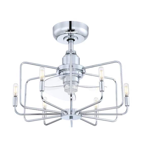 Influencer 22 in. Indoor Chrome Ceiling Fan with Light