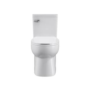 12 in. Rough-In 1-piece 1.28 GPF Single Flush Elongated Toilet in White Seat Included