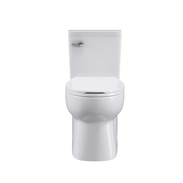 Staykiwi 12 in. Rough-In 1-Piece 1.28 GPF Single Flush Elongated Toilet in White Seat Included
