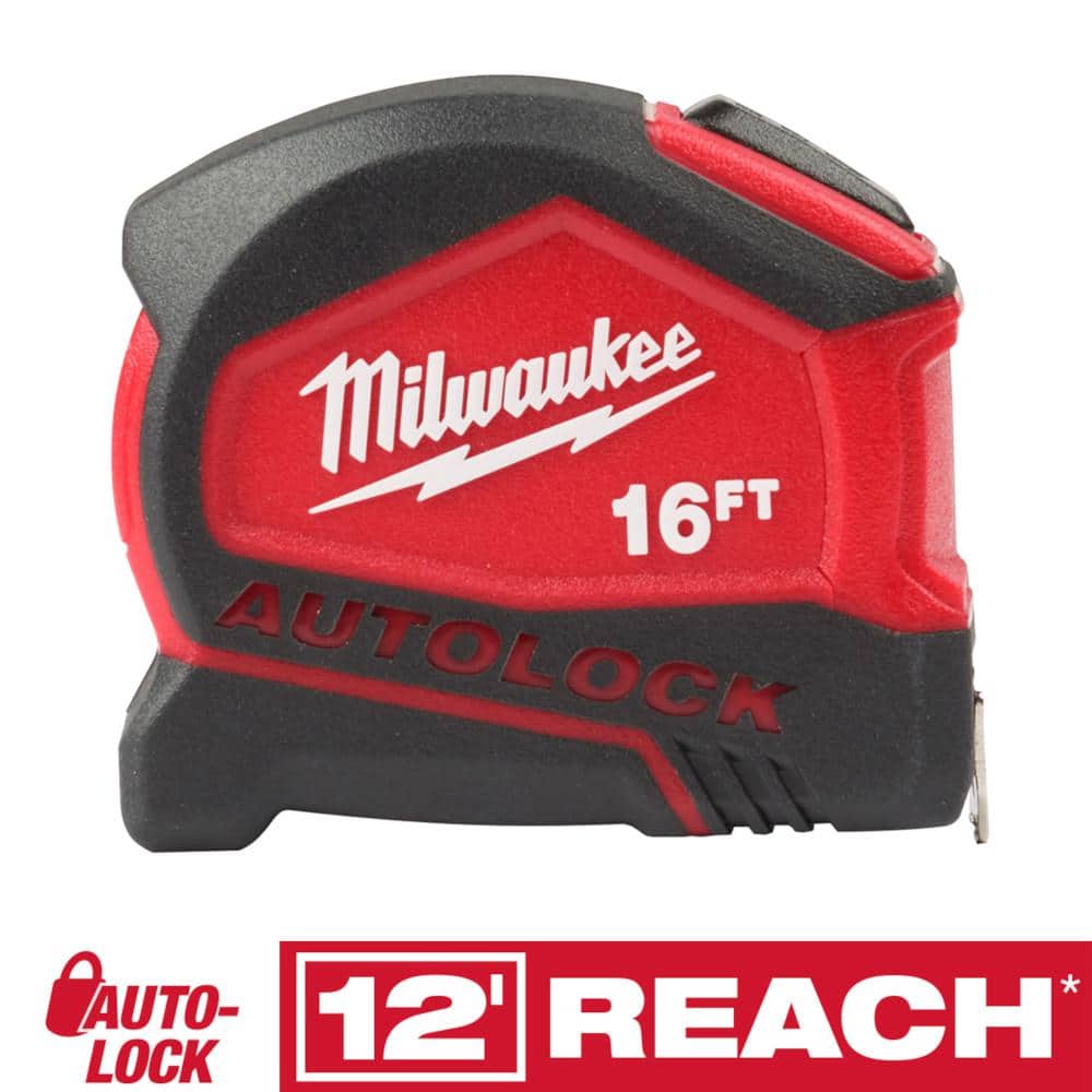 Milwaukee Tool - Tape Measure: 16' Long, 1–5/16 Width, Black & Yellow  Blade - 16812844 - MSC Industrial Supply