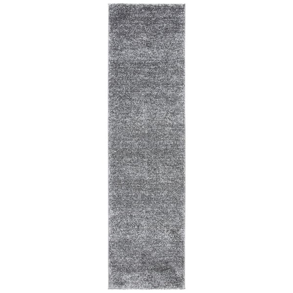 Retro 2 ft. x 8 ft. Gray/Ivory Solid Runner Rug