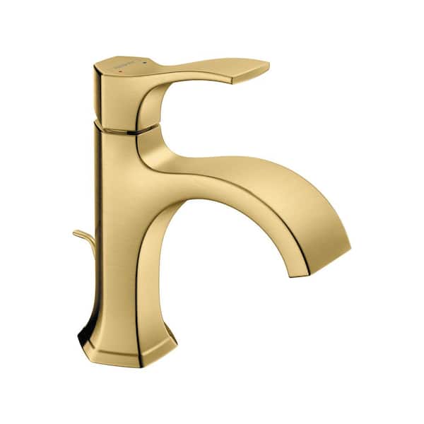 Hansgrohe Locarno Single Handle Single Hole Bathroom Faucet in Brushed Gold Optic