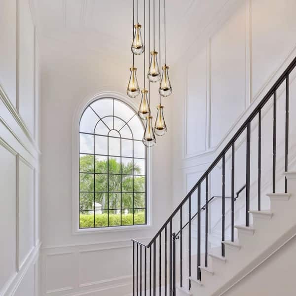 Farmhouse Staircase Pendant Light YUYI Farmhouse Chandelier 100 H