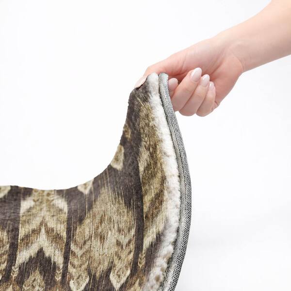 Dream Shag Premium Machine Washable Abstract ADS812 Brown 8 ft. x 8 ft. Round Rug