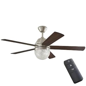 Vendome 52 in. LED Brushed Nickel Ceiling Fan with Light and Remote Control