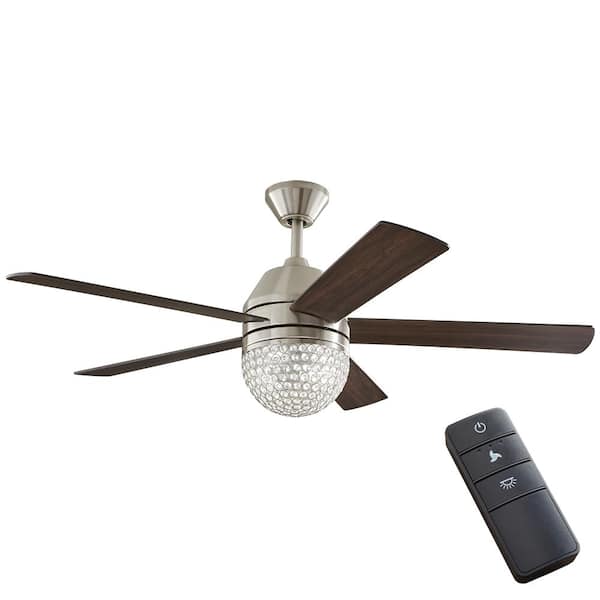 White LED Brushed Nickel Ceiling Fan Home Decorators Ashby Park 52 in 