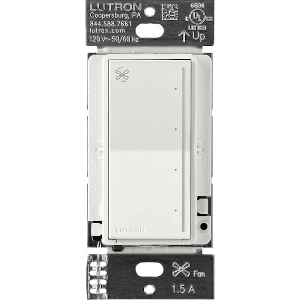 Lutron Sunnata Touch Fan Control, 4-Speed, 1.5 Amp/Single-Pole, Architectual White (ST-FSQ-N-RW)