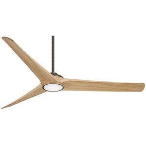 Timber 84 in. Integrated LED Indoor Heirloom Bronze with Maple Ceiling Fan with Light with Remote Control